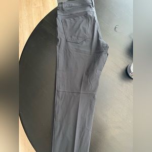 Charcoal gray men’s lulu pants.